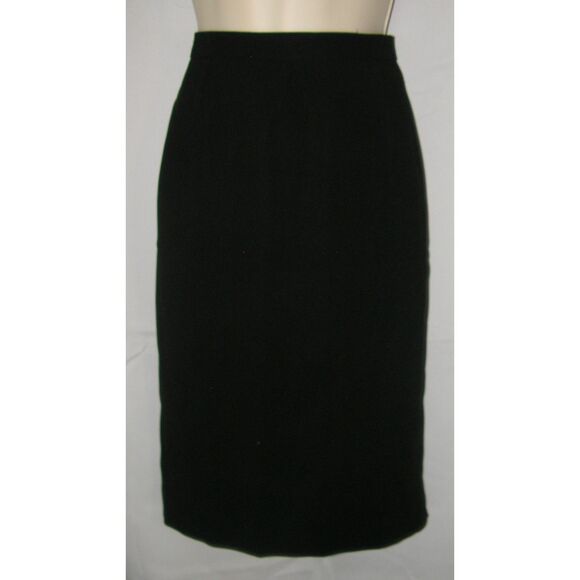 JONES NEW YORK Solid Black Sz 10 Church Office Lined Knee Length Side Zip Skirt - Picture 1 of 3